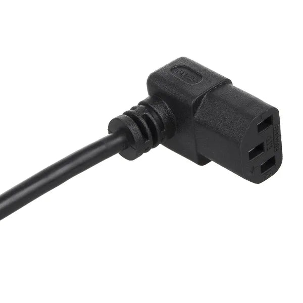 3 m-es hálózati tápkábel, CEE 7/7→C13 90°, 16 A, fekete