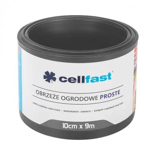 Cellfast kerti szegély 10 cm x 9 m, grafitszürke, rugalmas műanyag