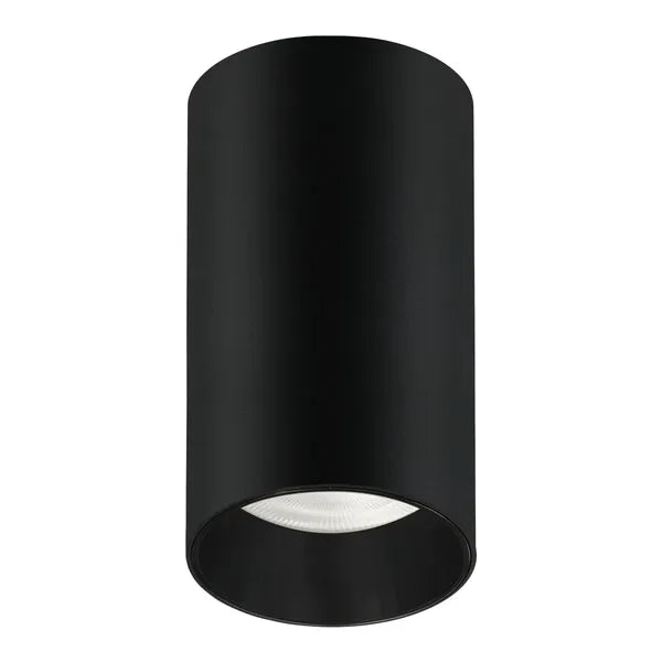 Felületre szerelhető kerek alumínium GU10 lámpatest, 55×100 mm, fekete