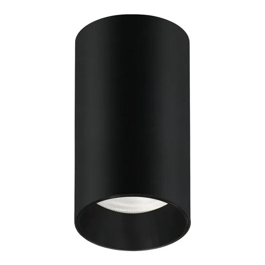 Felületre szerelhető kerek alumínium GU10 lámpatest, 55×100 mm, fekete