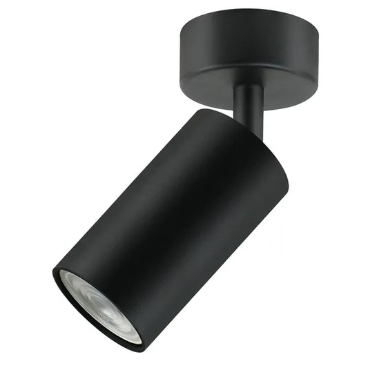Forgatható GU10 alu fal/mennyezeti spotlámpa, fekete, Ø55×100 mm