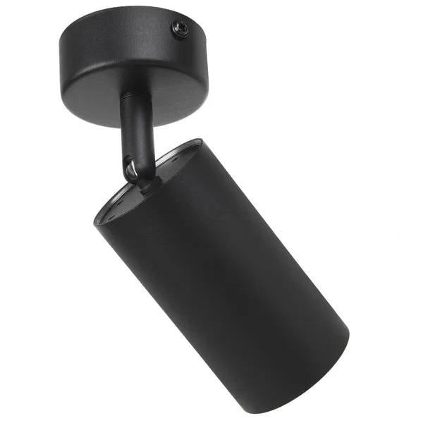 Forgatható GU10 alu fal/mennyezeti spotlámpa, fekete, Ø55×100 mm