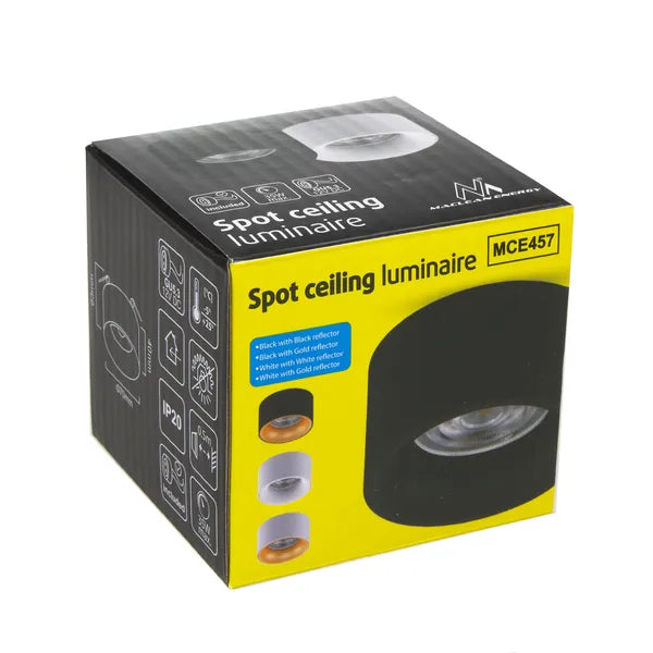 Maclean MCE457 süllyesztett alumínium spot lámpatest, GU5.3, 70x40mm, fehér/arany