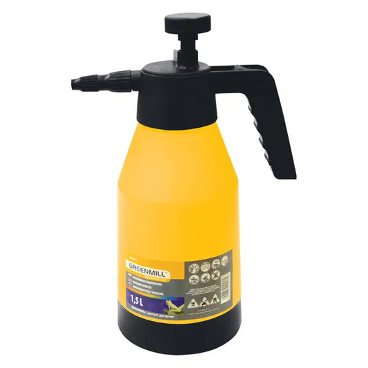 Greenmill GB9015 kézi nyomáspermetező, 1,5 l, HDPE tartály, biztonsági szeleppel