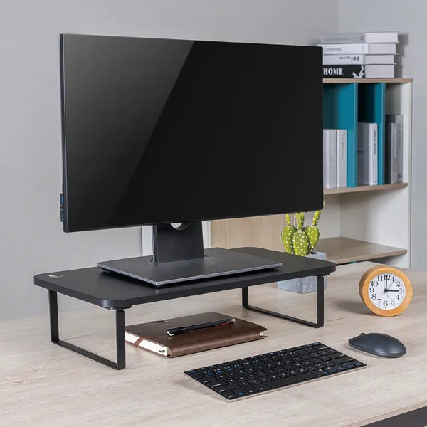 Fekete monitor– és laptopállvány, 50×26 cm, 20 kg teherbírással