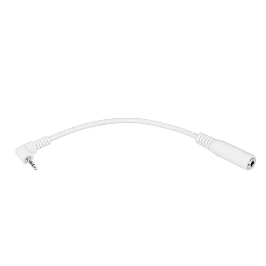 L-alakú 2,5 mm jack dugó – 3,5 mm jack aljzat adapterkábel, fehér