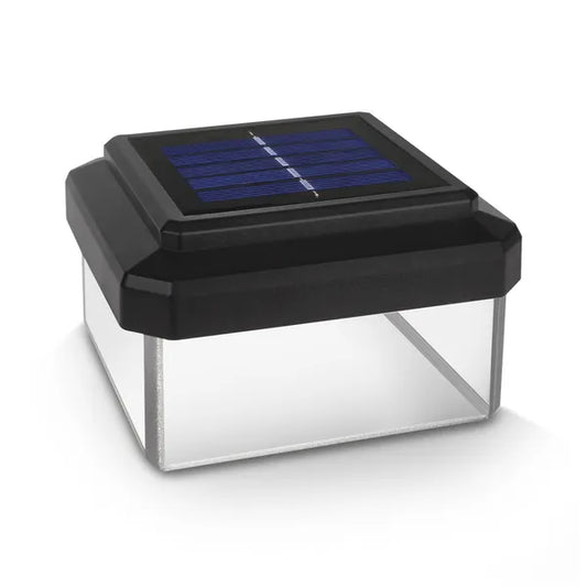 Napelemes LED oszlopsapka, 100×100 mm, neutrál fehér, fekete