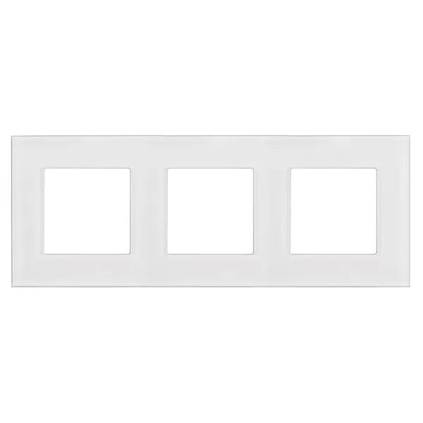 Maclean MCE731W hármas üveg keret fehér 228x86 mm kapcsolókhoz