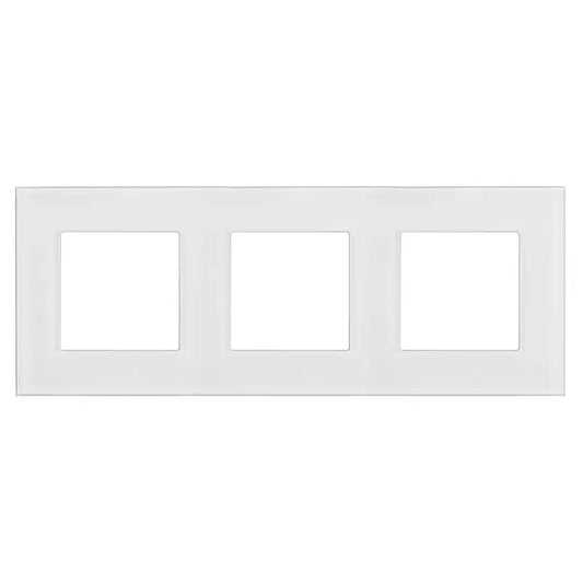 Maclean MCE731W hármas üveg keret fehér 228x86 mm kapcsolókhoz