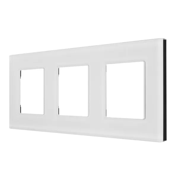 Maclean MCE731W hármas üveg keret fehér 228x86 mm kapcsolókhoz