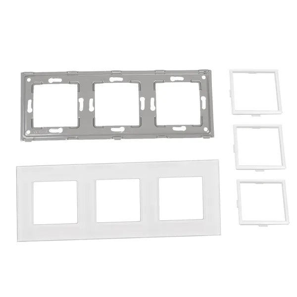 Maclean MCE731W hármas üveg keret fehér 228x86 mm kapcsolókhoz