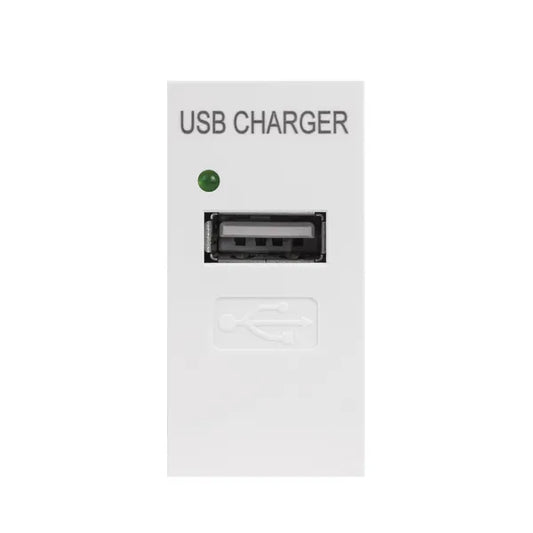 Maclean USB falialjzat töltővel, 1A, fehér, MCE727W modul