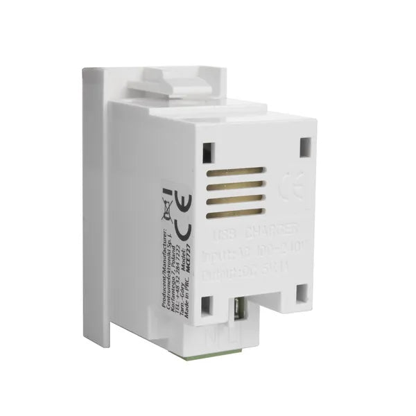 Maclean USB falialjzat töltővel, 1A, fehér, MCE727W modul