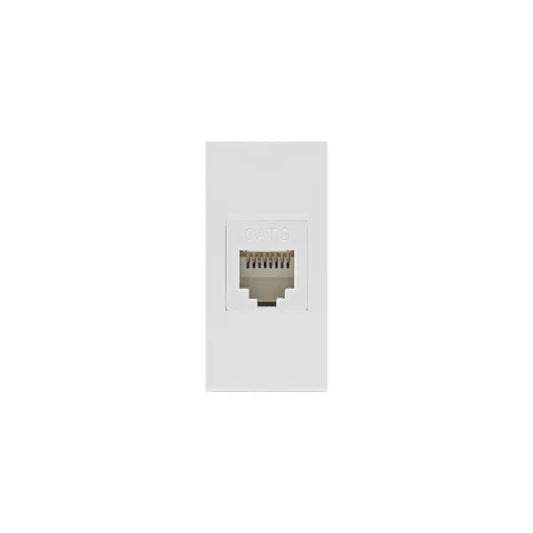 Maclean MCE725W Cat6 LAN aljzatmodul, fehér, fél slot üvegkerethez