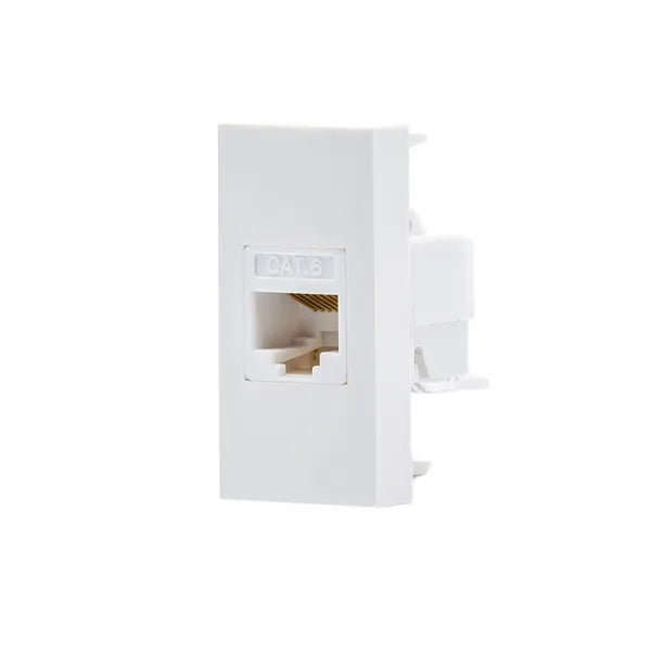 Maclean MCE725W Cat6 LAN aljzatmodul, fehér, fél slot üvegkerethez