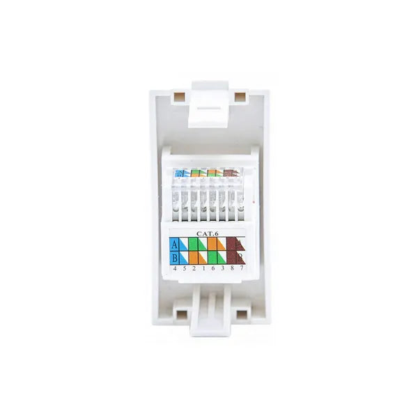 Maclean MCE725W Cat6 LAN aljzatmodul, fehér, fél slot üvegkerethez
