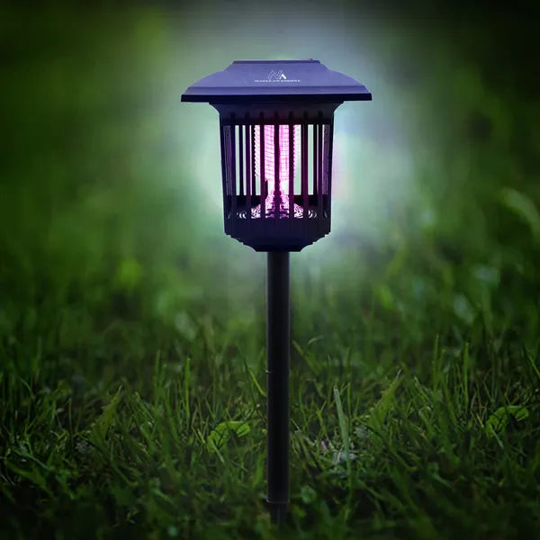 Napelemes LED/UV rovarcsapda lámpa, IP44, 8 h üzem, akkus, 2 üzemmód, 51 cm