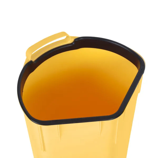 Háromrekeszes szelektív szemetes, pedálos, 40 l, fekete műanyag