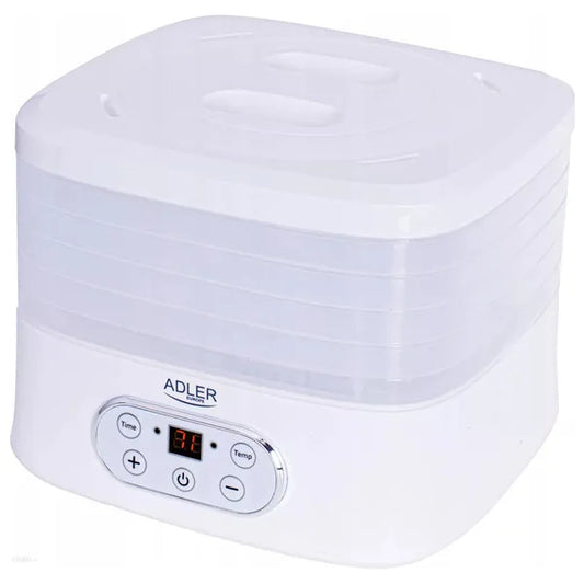 Adler AD 6658 élelmiszer-szárító, 5 tálca, LCD, 550 W, 35-70 °C