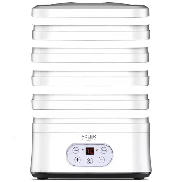 Adler AD 6658 élelmiszer-szárító, 5 tálca, LCD, 550 W, 35-70 °C