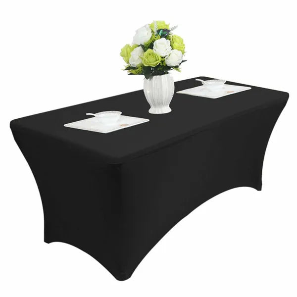 Fekete spandex rugalmas catering asztalterítő 180×75×74 cm (GB372)