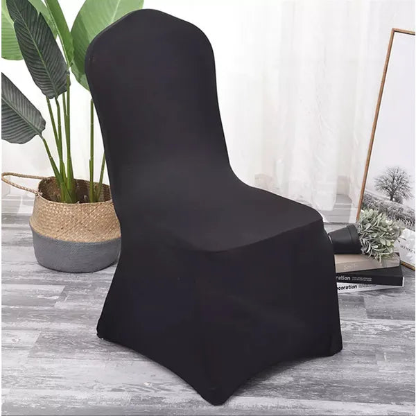 Fekete spandex catering székhuzat 88×50×45 cm, rugalmas illeszkedés