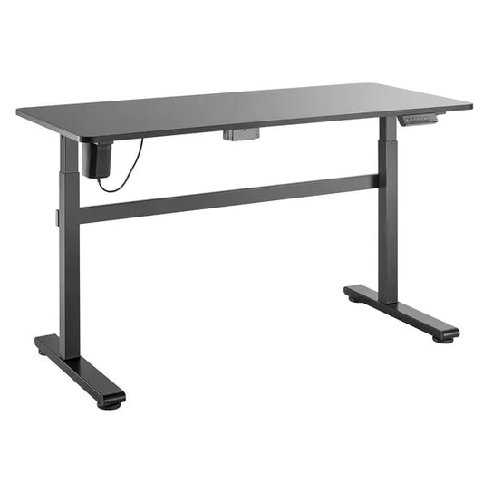 Szürke, elektromosan állítható íróasztal 140×60 cm, 73–118 cm, 50 kg