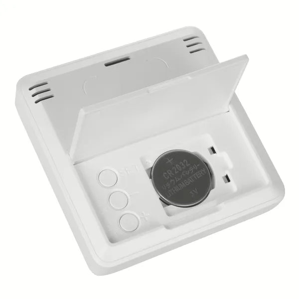 Digitális hőmérő-páratartalom-mérő óra-dátum funkcióval, CR2032, -9,9–60°C