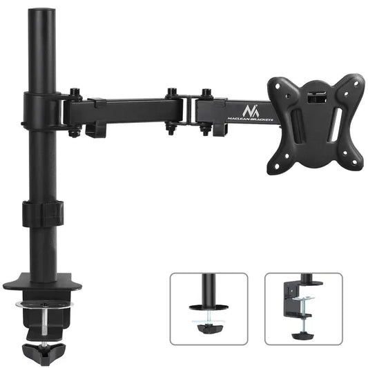 Asztali monitor kar, 13–27″, 8 kg, VESA 75/100, fekete