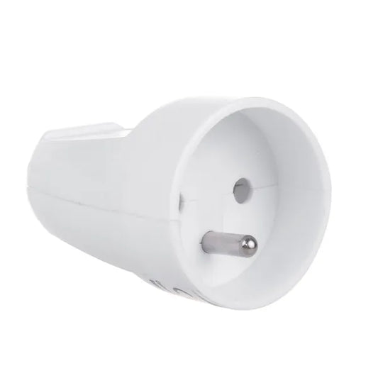 Fehér, egyenes kábeles aljzat 230 V Type E 16 A IP20