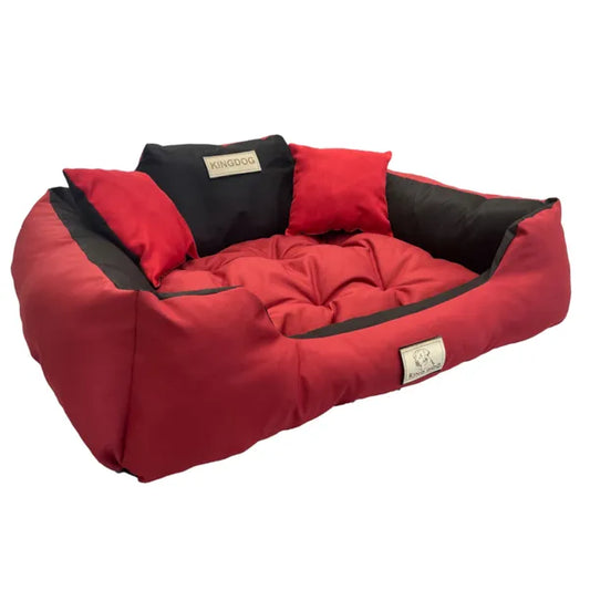 Vízlepergető Cordura kutya- és macskafekhely M 75x65 cm, piros, párnákkal