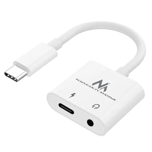 USB-C–3,5 mm jack + 30 W PD töltő adapter, DAC, 12 cm