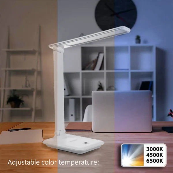 LED íróasztali lámpa, 9 W, 3000–6500 K, dimmelhető, 450 lm, fehér