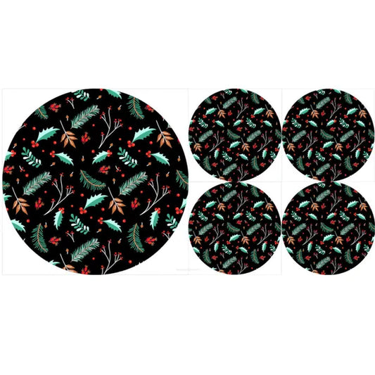 Bertoni EE 5 részes kerek filc alátét szett magyal mintával 33/16 cm
