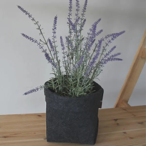 Grafitszürke filc kaspó 20 cm, mosható, légáteresztő