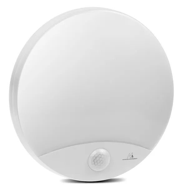 LED mennyezeti lámpa mozgásérzékelővel, 10 W, IP44, 4000 K, Ø25 cm, fehér