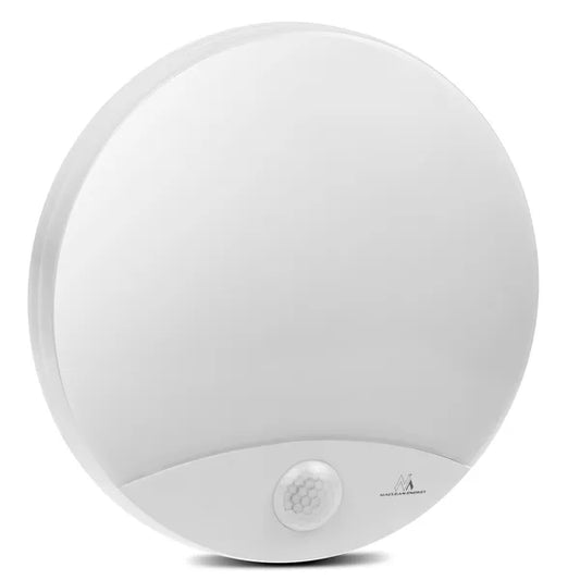 LED mennyezeti lámpa mozgásérzékelővel, 10 W, IP44, 4000 K, Ø25 cm, fehér