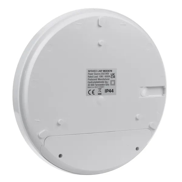 LED mennyezeti lámpa mozgásérzékelővel, 10 W, IP44, 4000 K, Ø25 cm, fehér