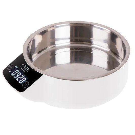 Adler digitális konyhai mérleg acél tálkával, 5 kg/1 g pontosság