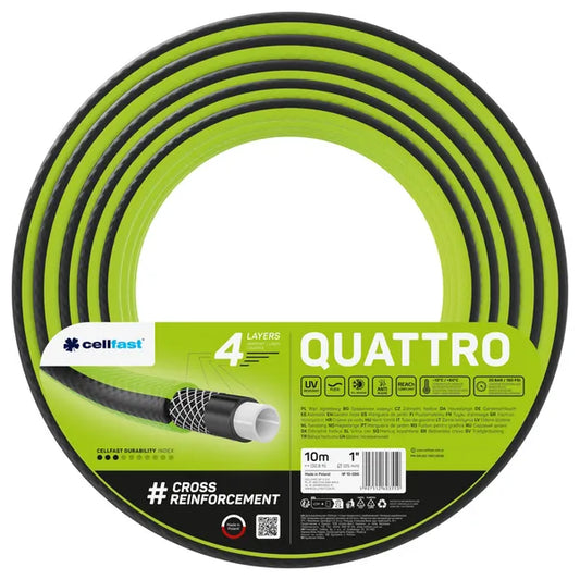 Cellfast Quattro 4 rétegű kerti tömlő 1" 10 m UV- és algamentes