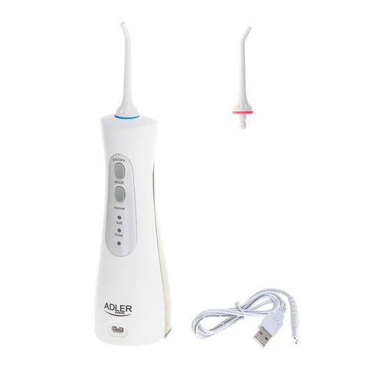 Adler AD 2176 hordozható szájzuhany 150 ml víztartállyal, USB, 3 üzemmód