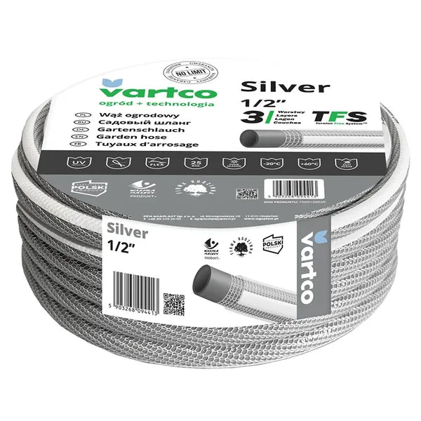 Kerti locsolótömlő 1/2" 20 m, 3 réteg, TFS csavarodásgátló, UV-álló