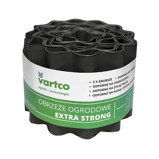 Vartco Extra Strong hullámos kerti szegély 20 cm x 9 m szürke műanyag