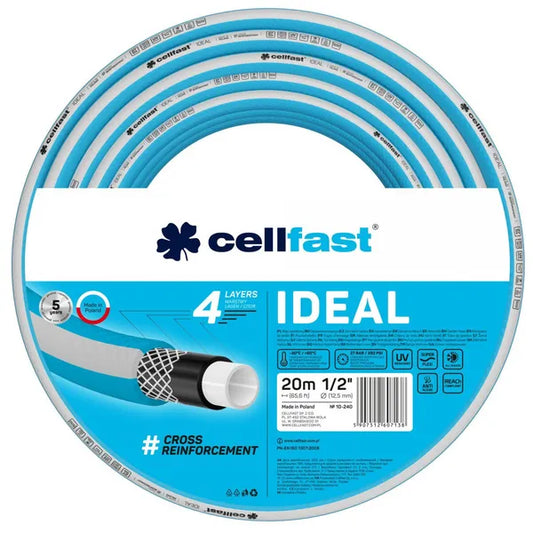 4 rétegű kerti locsolótömlő 1/2" 20 m, UV/algagátló, 27 bar