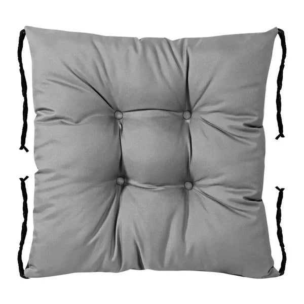 Szürke vízlepergető kerti székpárna 42×42 cm, 8–10 cm vastag