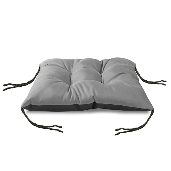 Szürke vízlepergető kerti székpárna 42×42 cm, 8–10 cm vastag