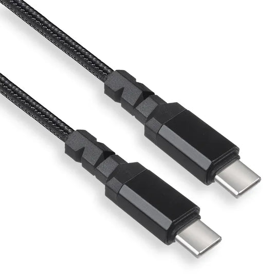 USB-C–USB-C adat- és töltőkábel, 1 m, 15 W/3 A, QC 3.0, fekete, nylon