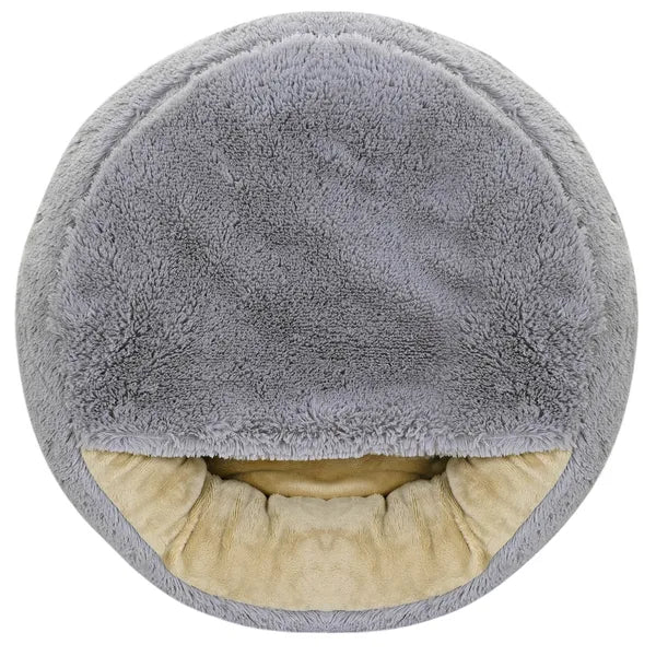 Shaggy Fluffy kupolás kisállat fekhely minky plüss, világosszürke Ø50 cm