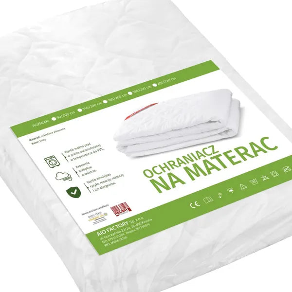 Antiallergén mikroszálas gumis matracvédő 200×220 cm, fehér