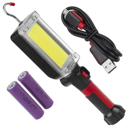 Mágneses COB LED műhelylámpa 700 lm, 2×1200 mAh, USB-C/Micro-USB, Maclean MCE307